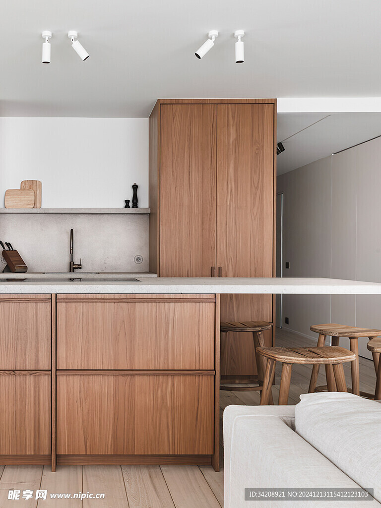 骨骼线胡桃木复古中式风格柜子门