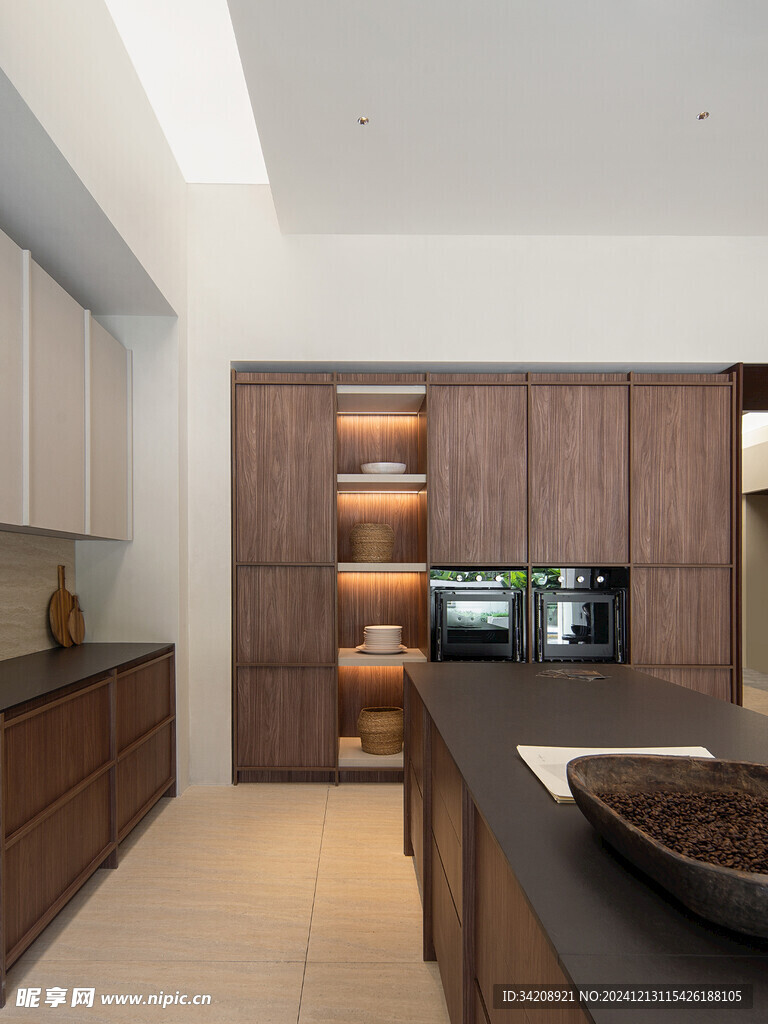 骨骼线胡桃木复古中式风格柜子门