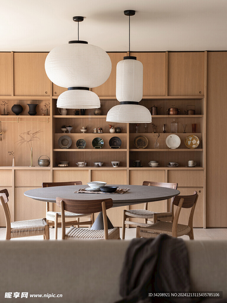 骨骼线胡桃木复古中式风格柜子门