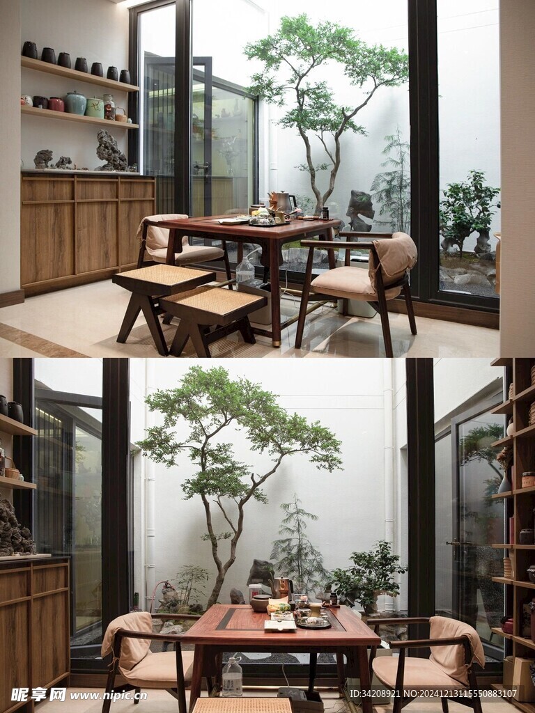 骨骼线胡桃木复古中式风格柜子门