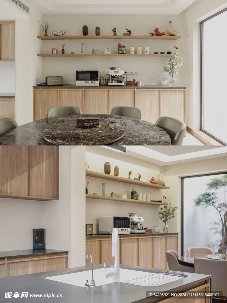 骨骼线胡桃木复古中式风格柜子门