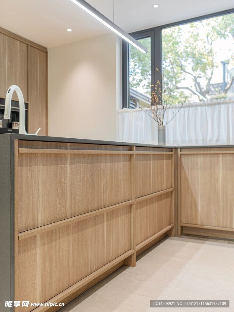 骨骼线胡桃木复古中式风格柜子门