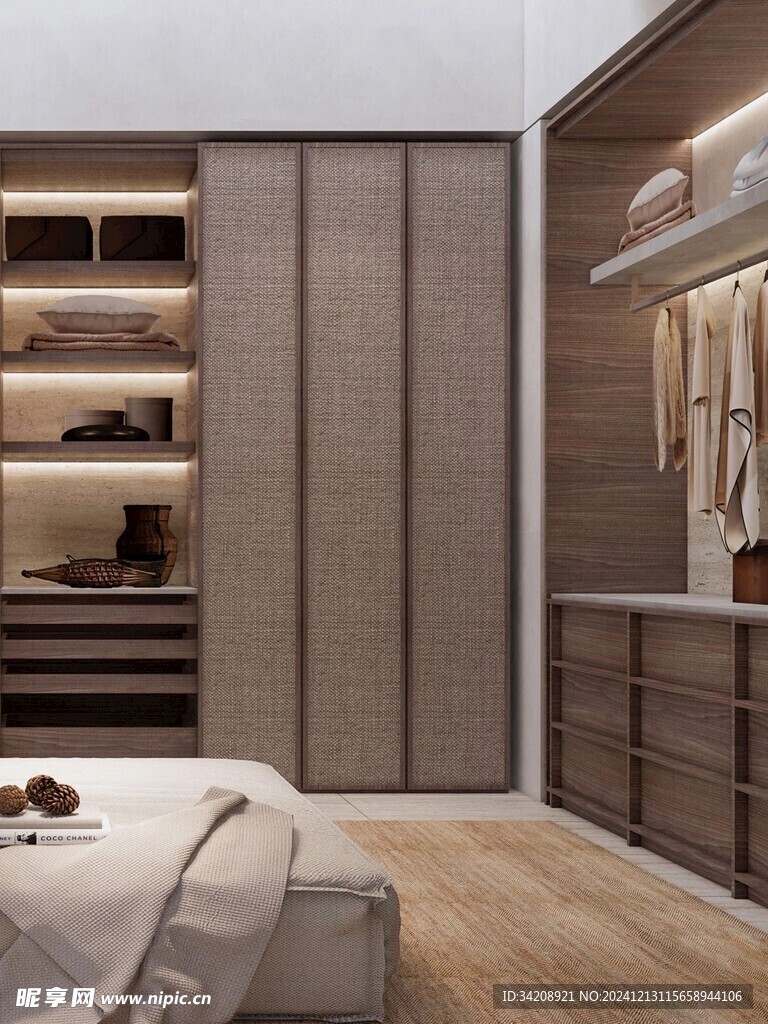 骨骼线胡桃木复古中式风格柜子门