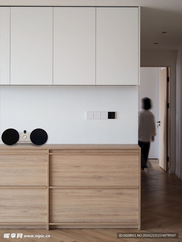 骨骼线胡桃木复古中式风格柜子门