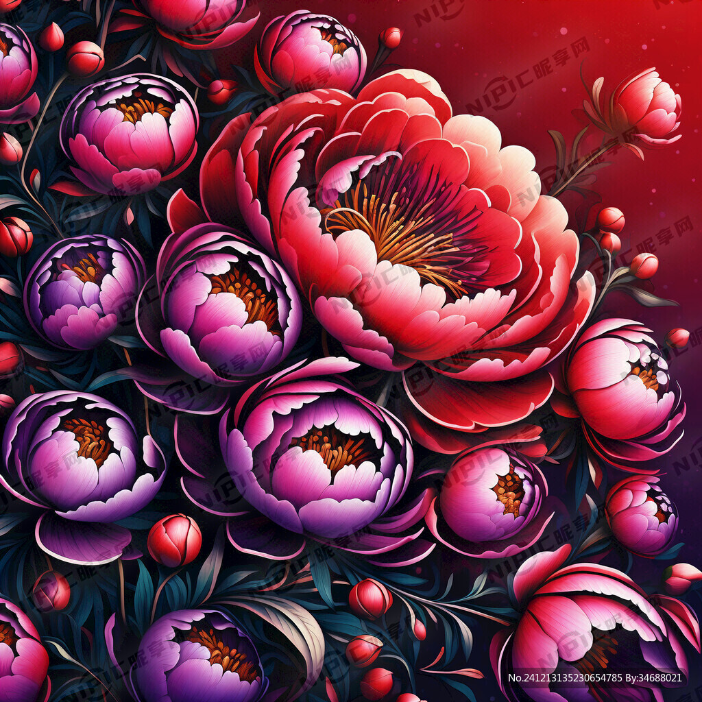 圆型图 红色 背景 紫 色调