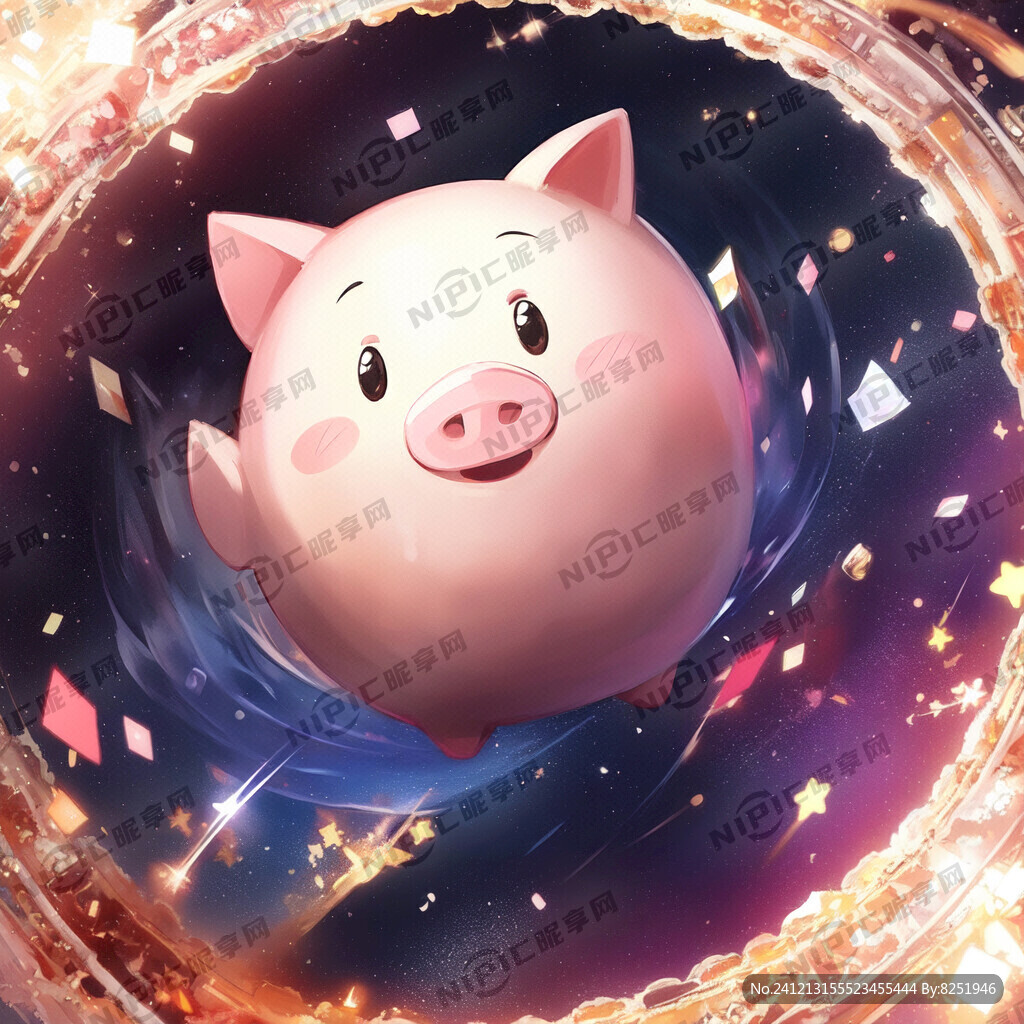 酷帅的卡通猪猪 可爱 大眼睛