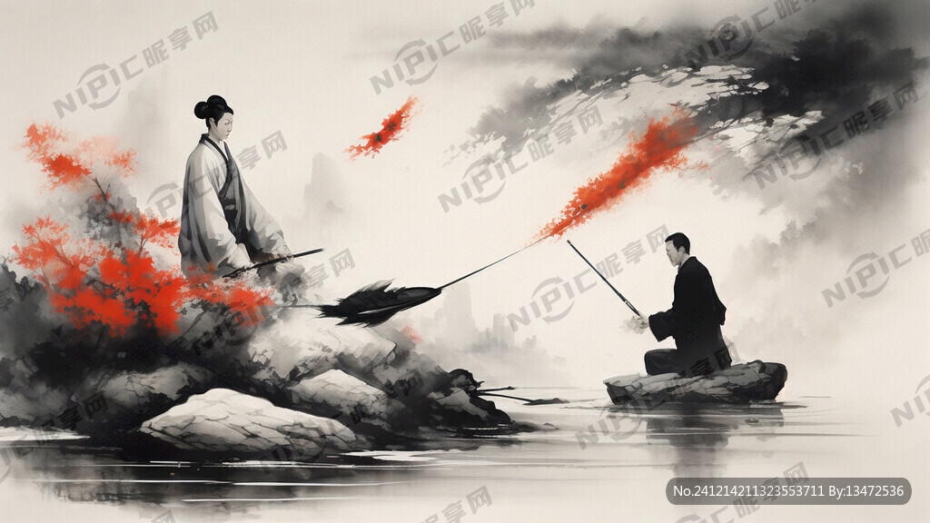 用筷子夹起一块三文鱼