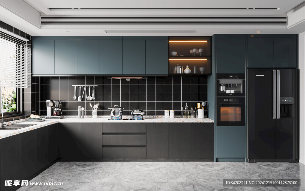 餐厅厨房餐边柜岛台现代简约装修