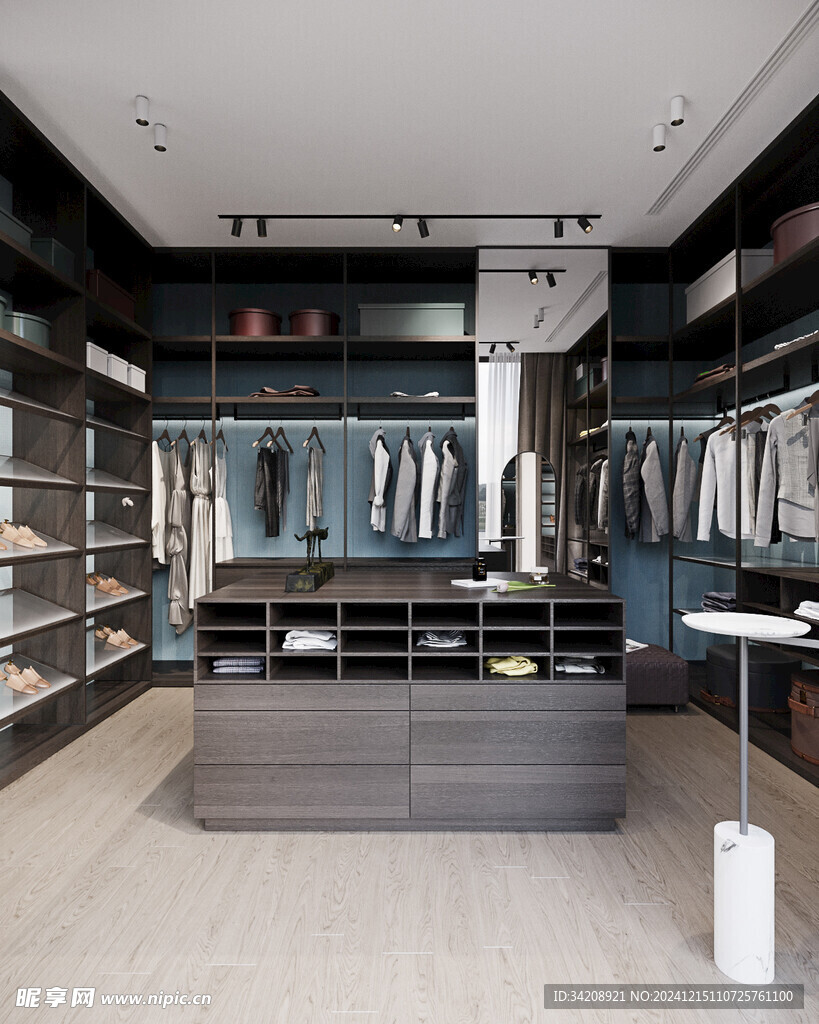 衣帽间卧室柜子新中式简约效果图