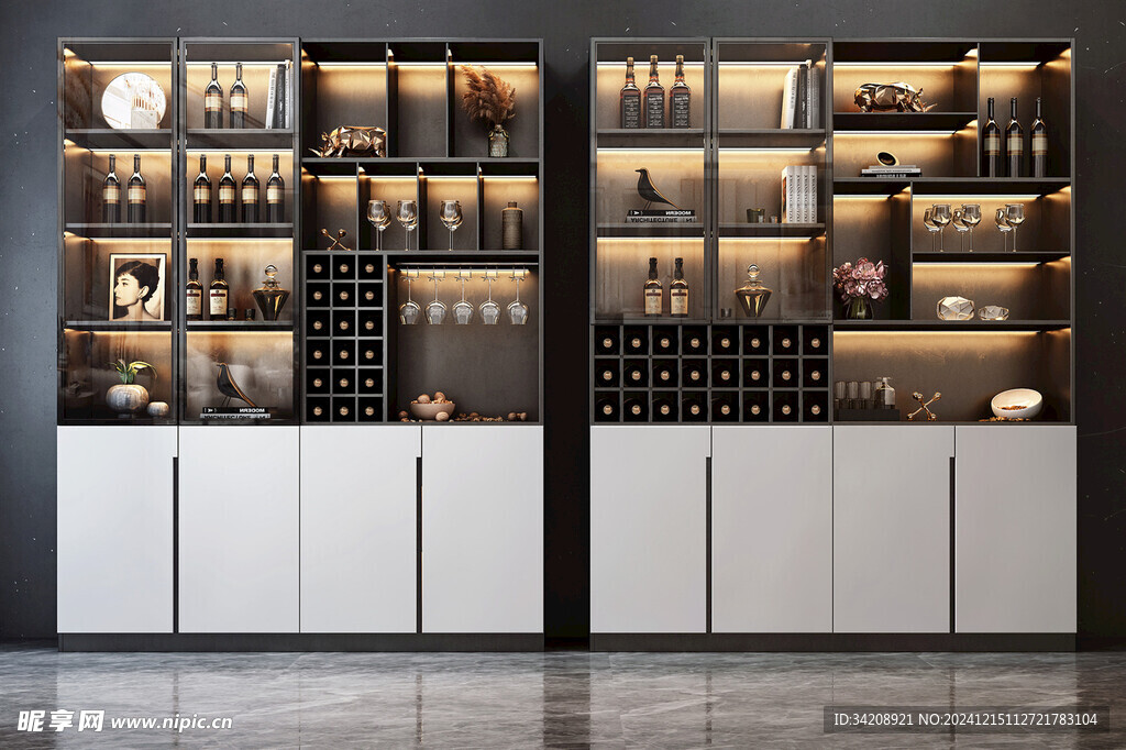 酒柜厨房餐边柜展示柜开放格家装