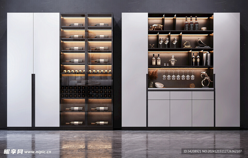 酒柜厨房餐边柜展示柜开放格家装