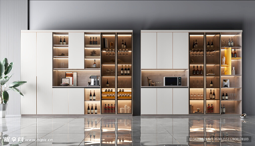 酒柜厨房餐边柜展示柜开放格家装