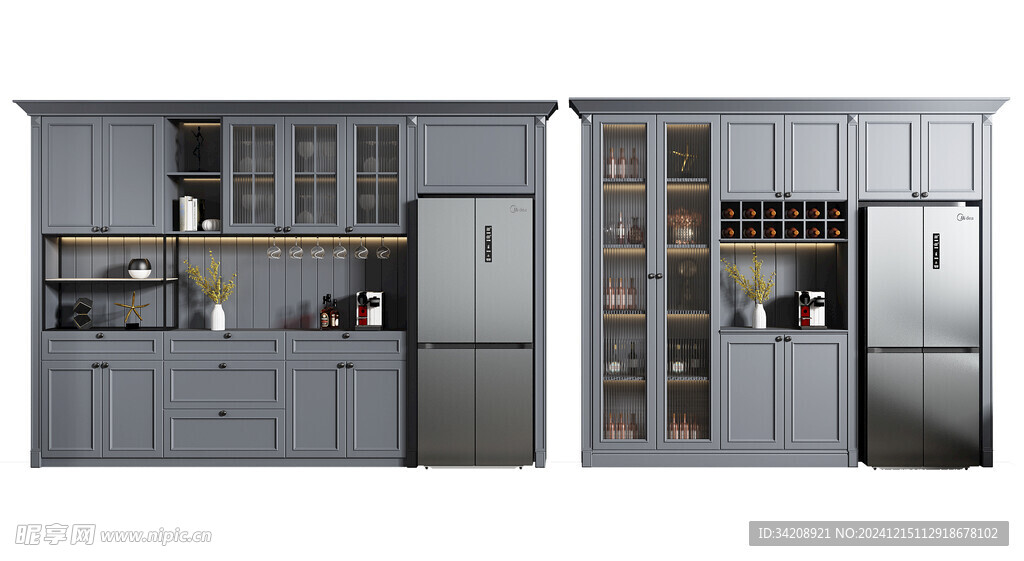 酒柜厨房餐边柜展示柜开放格家装