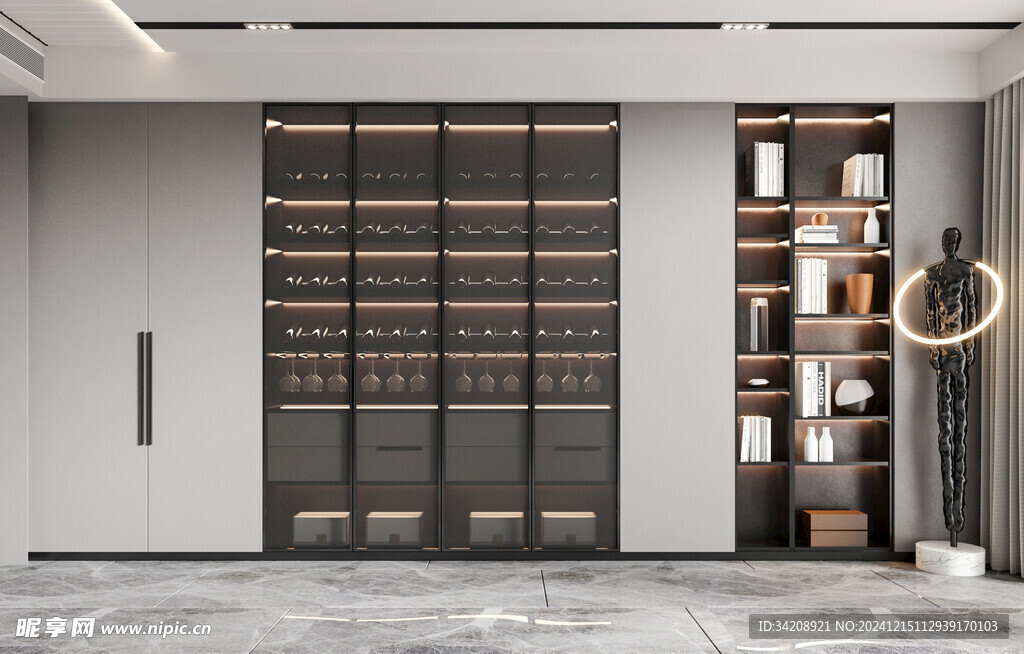 酒柜厨房餐边柜展示柜开放格家装