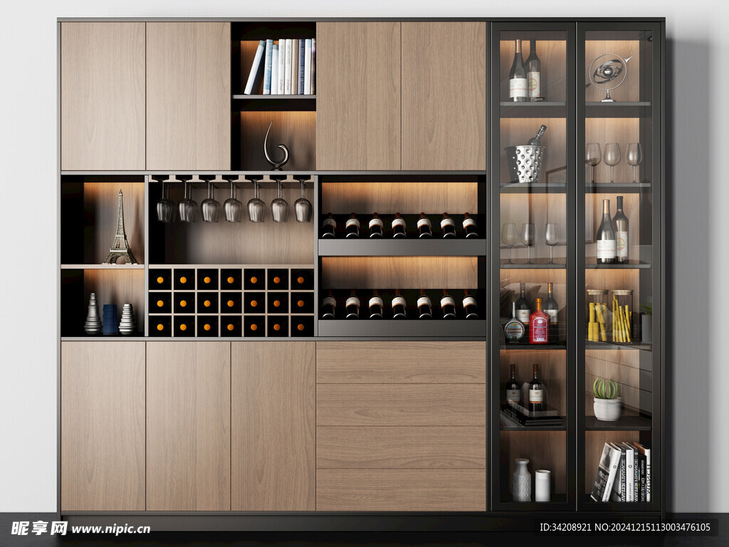 酒柜厨房餐边柜展示柜开放格家装