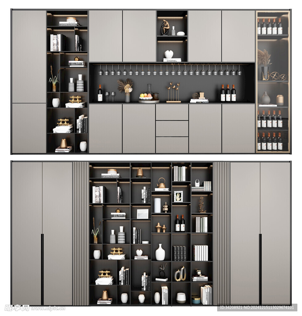 酒柜厨房餐边柜展示柜开放格家装