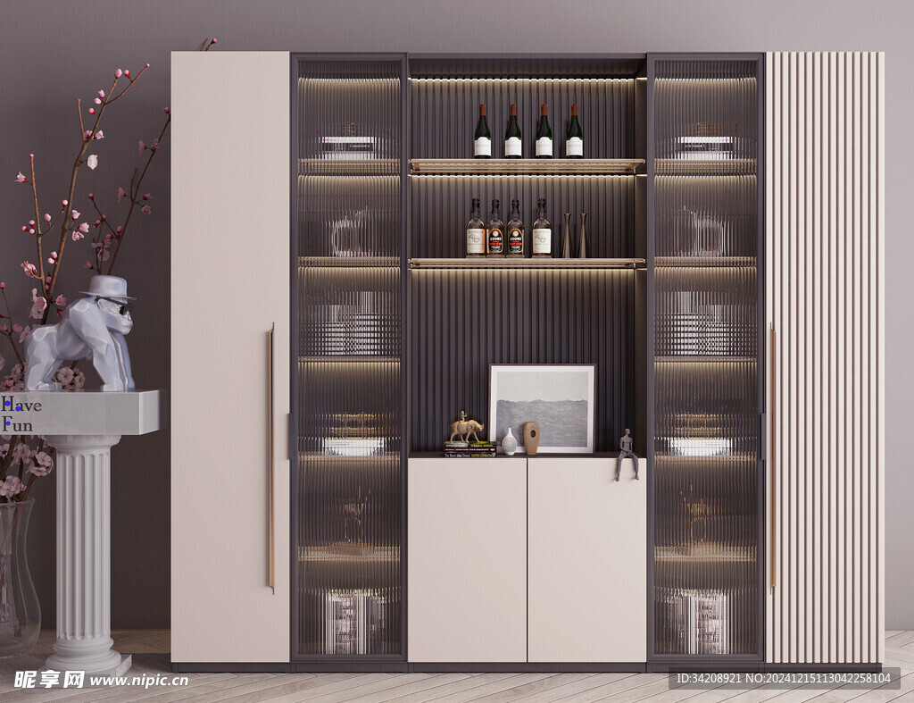 酒柜厨房餐边柜展示柜开放格家装