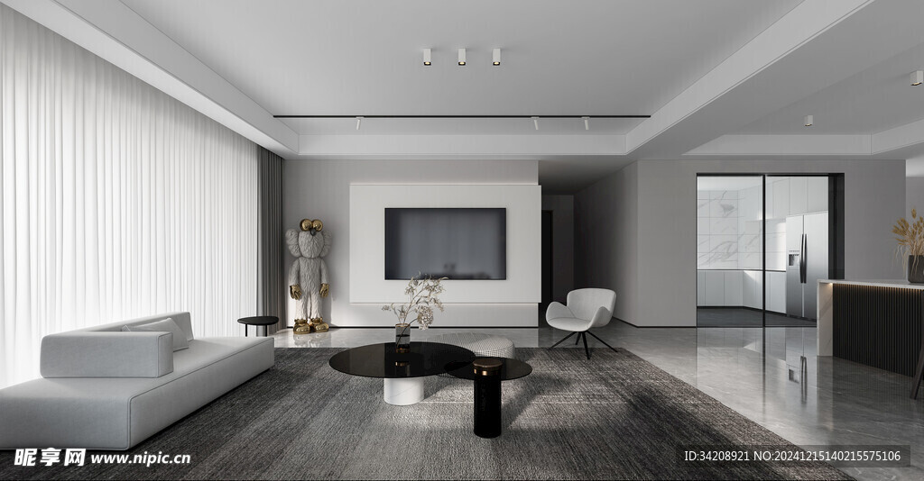 电视机满墙柜客厅装饰现代简约风