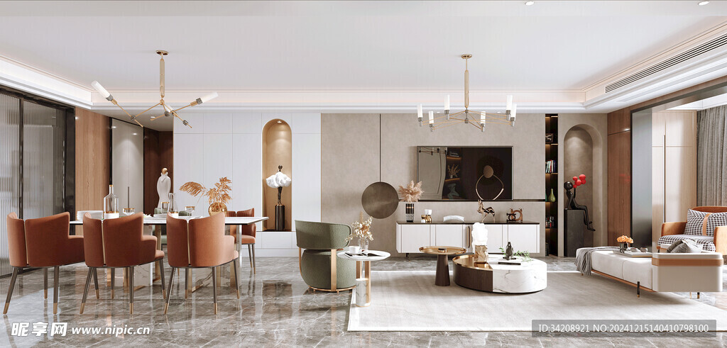 电视机满墙柜客厅装饰现代简约风