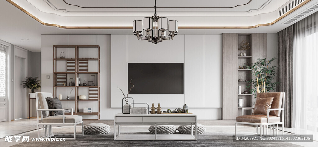 电视机满墙柜客厅装饰现代简约风