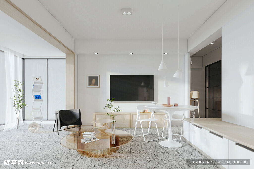 电视机满墙柜客厅装饰现代简约风