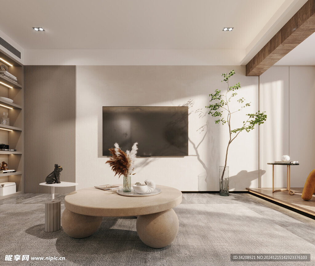 电视机满墙柜客厅装饰现代简约风