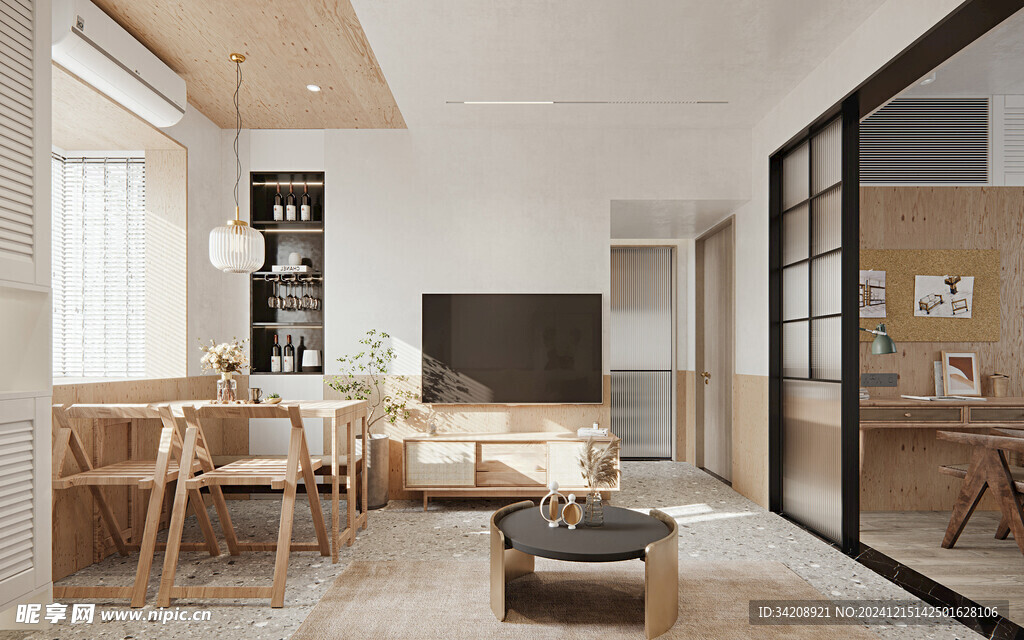 电视机满墙柜客厅装饰现代简约风