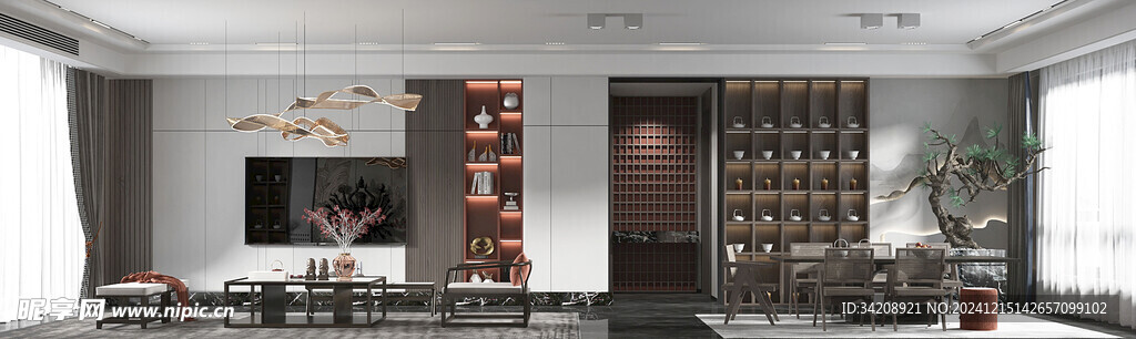 电视机满墙柜客厅装饰现代简约风