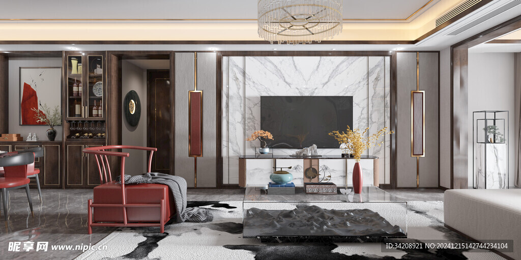 电视机满墙柜客厅装饰现代简约风