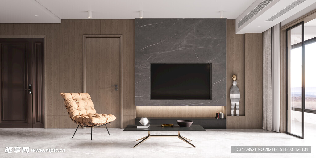 电视机满墙柜客厅装饰现代简约风