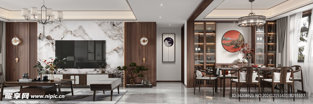 电视机满墙柜客厅装饰现代简约风