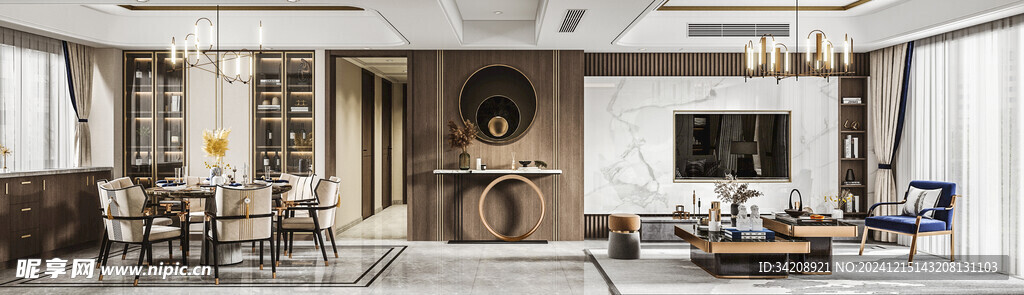 电视机满墙柜客厅装饰现代简约风