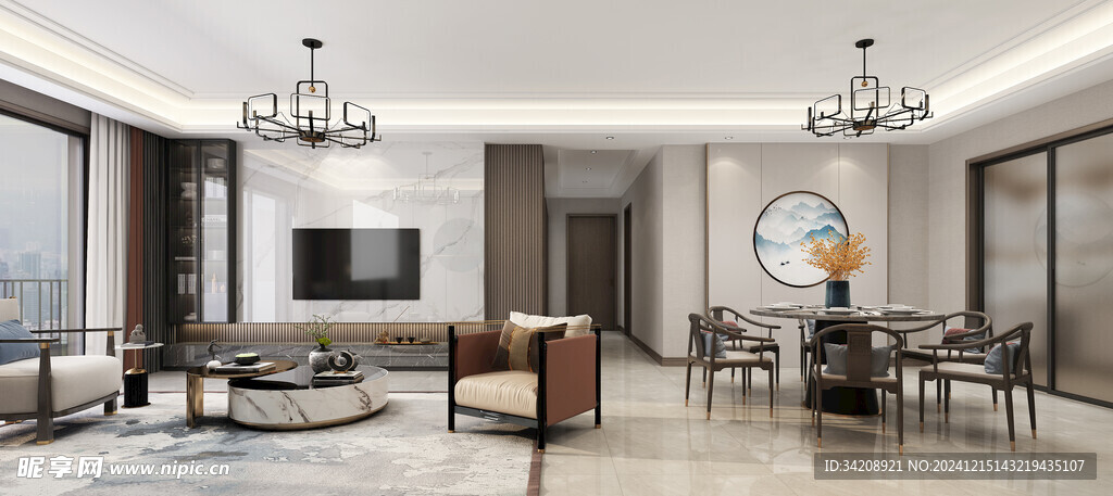 电视机满墙柜客厅装饰现代简约风