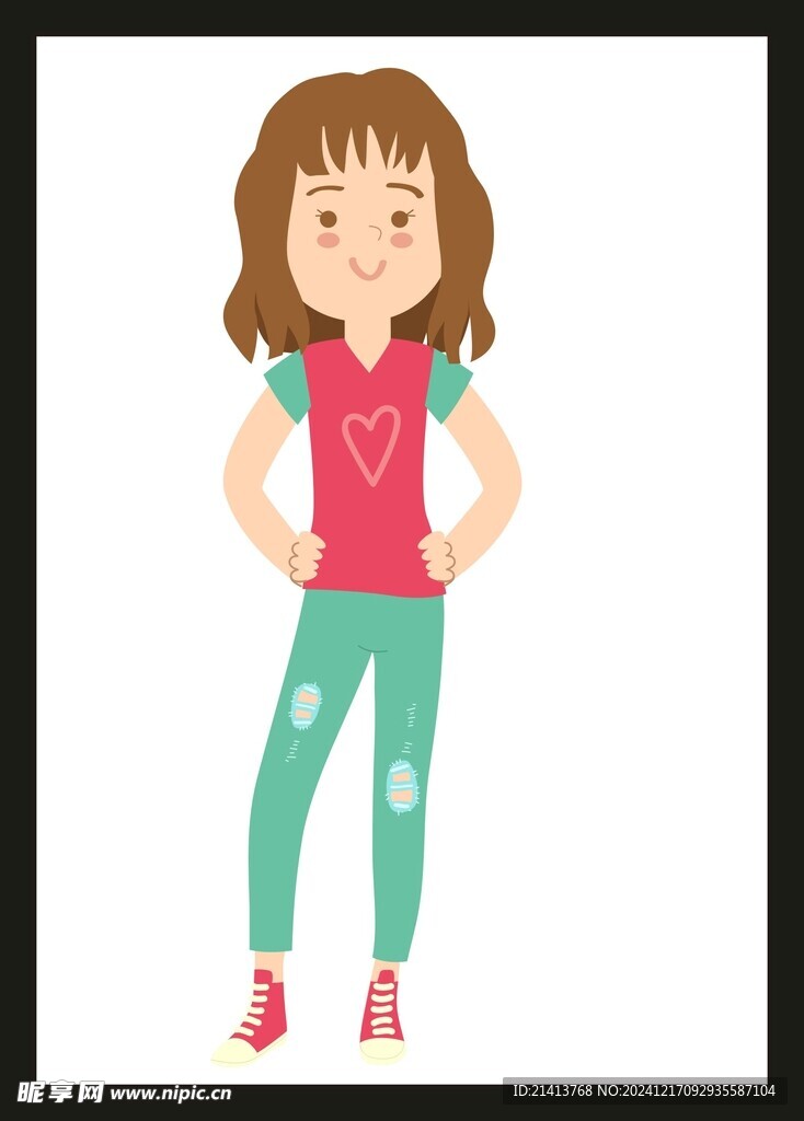 手绘卡通女孩