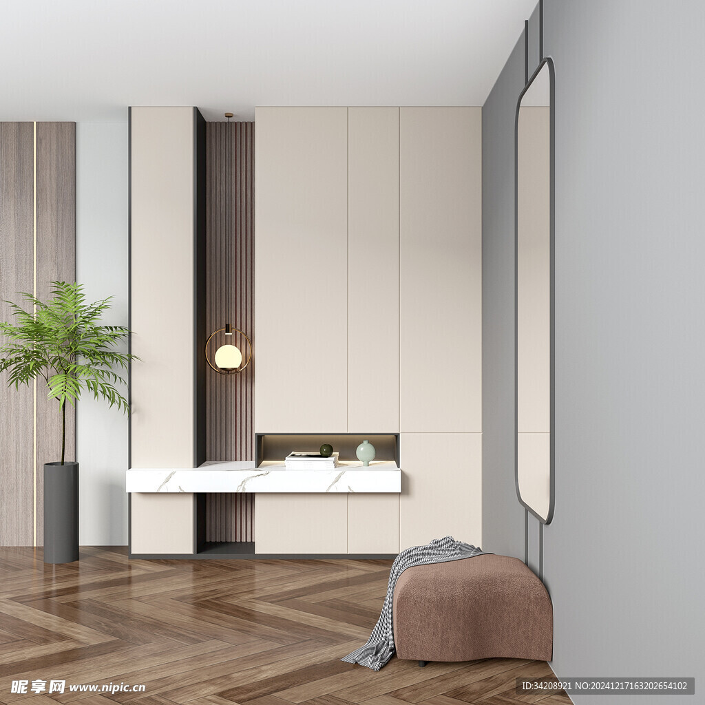 鞋柜玄关入户大门高级感全屋定制