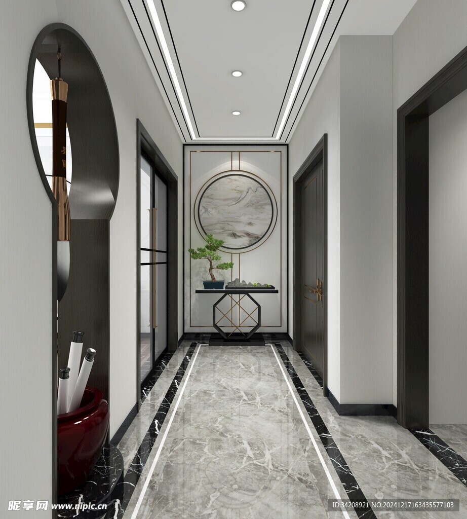 鞋柜玄关入户大门高级感全屋定制