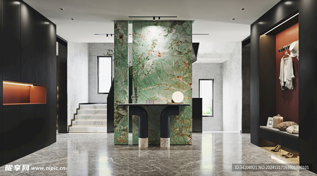 鞋柜玄关入户大门高级感全屋定制