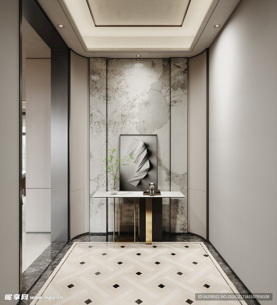 鞋柜玄关入户大门高级感全屋定制