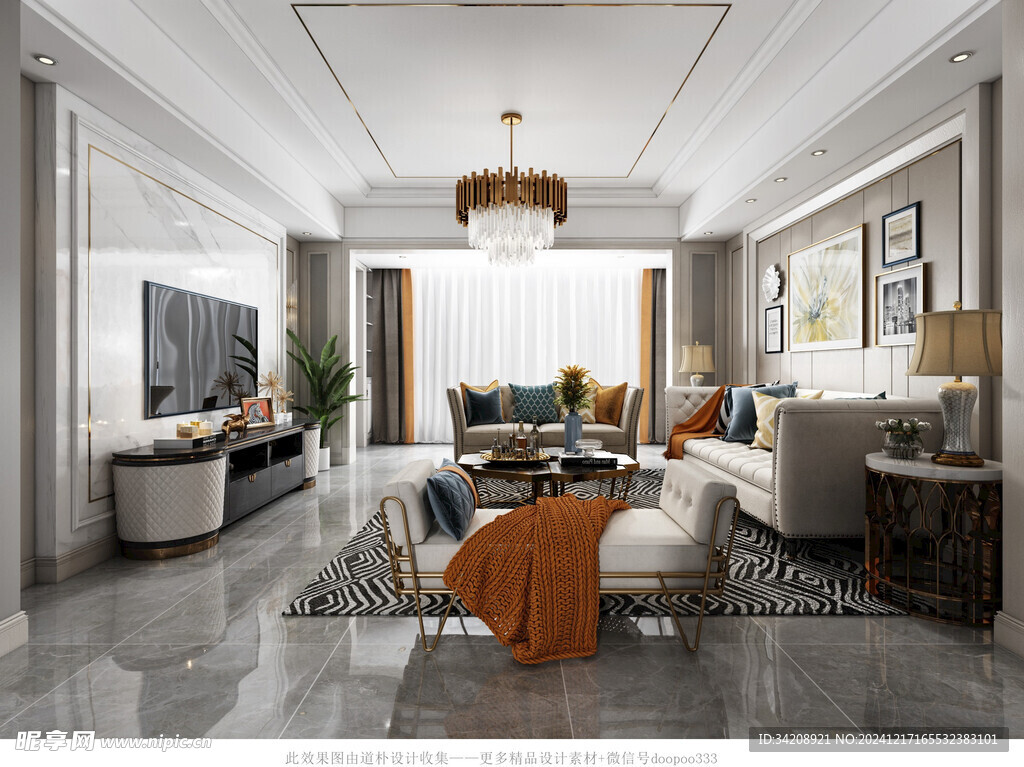 客厅美式简约风格大豪宅装修饰品