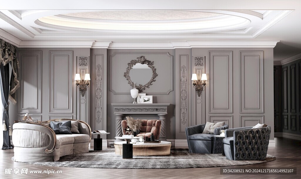 客厅美式简约风格大豪宅装修饰品