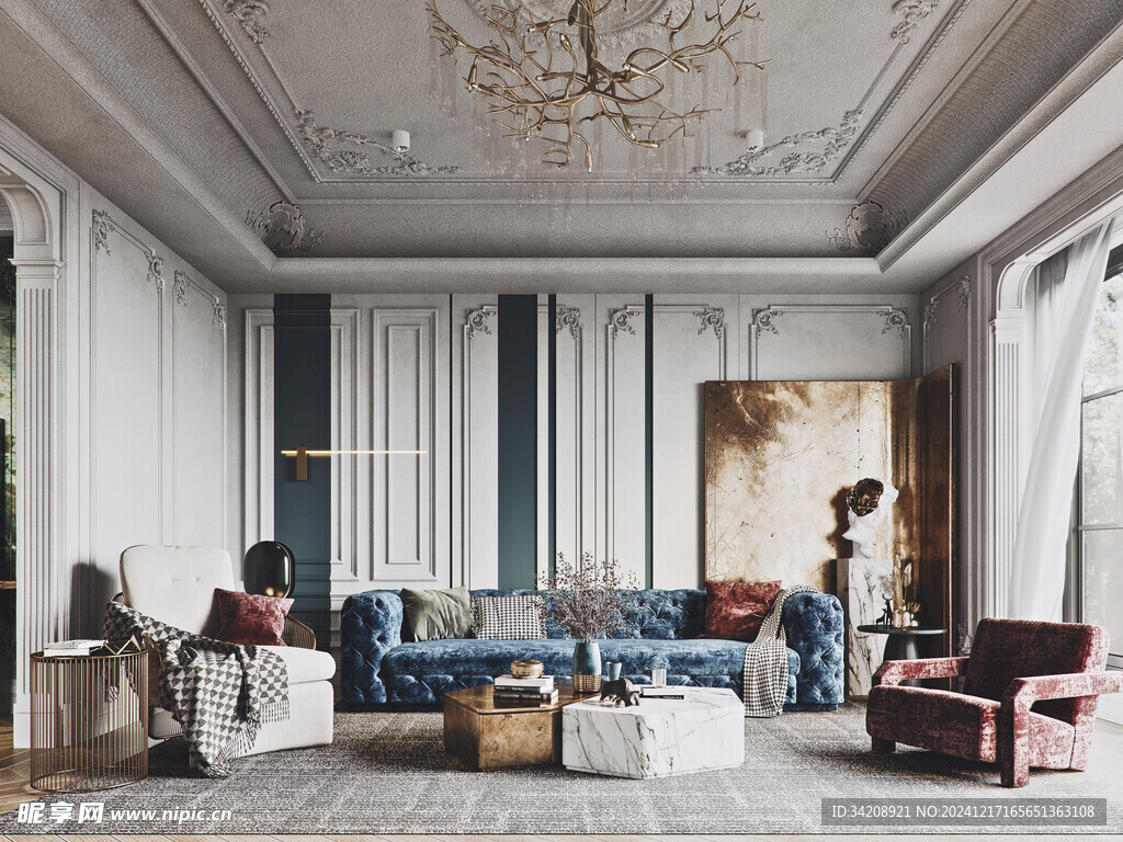 客厅美式简约风格大豪宅装修饰品