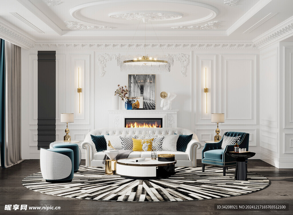 客厅美式简约风格大豪宅装修饰品