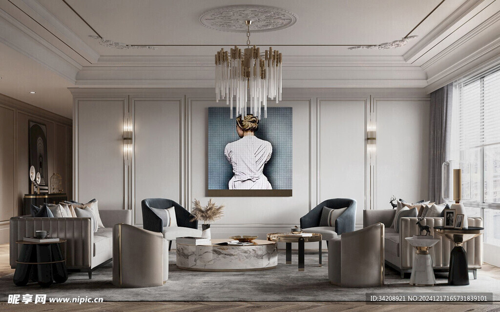 客厅美式简约风格大豪宅装修饰品