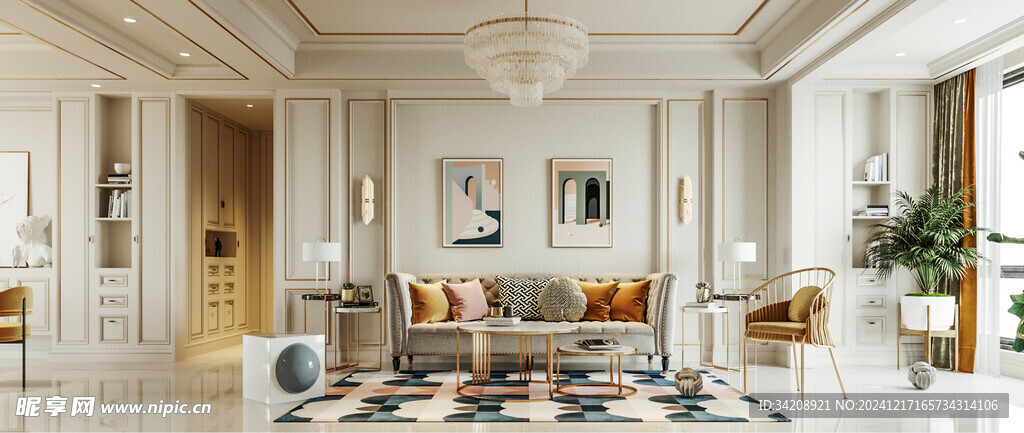 客厅美式简约风格大豪宅装修饰品