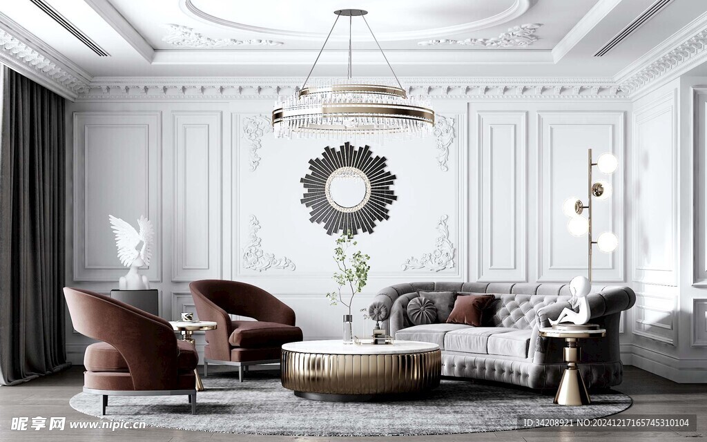 客厅美式简约风格大豪宅装修饰品