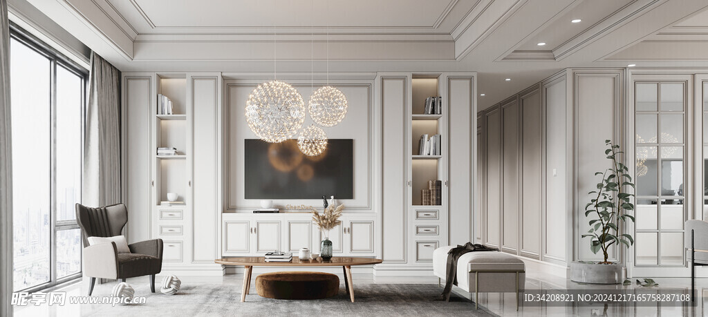 客厅美式简约风格大豪宅装修饰品