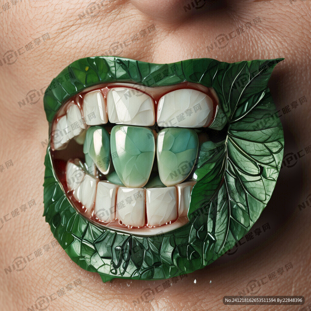 绿叶立体牙齿
