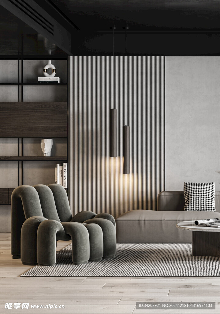 现代简约高级感新中式复古风客厅