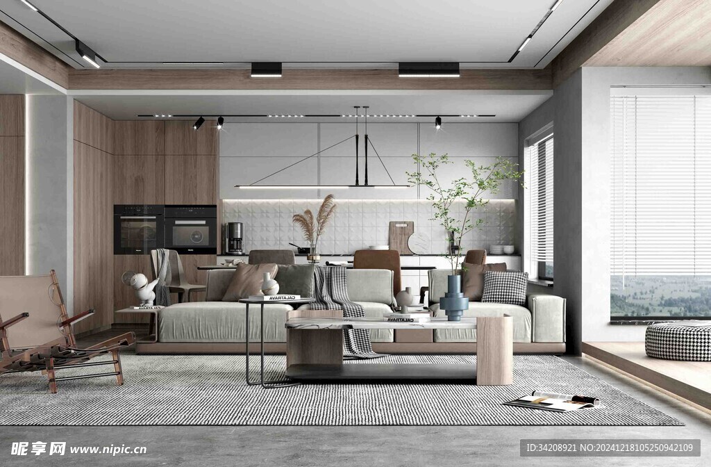 现代简约高级感新中式复古风客厅