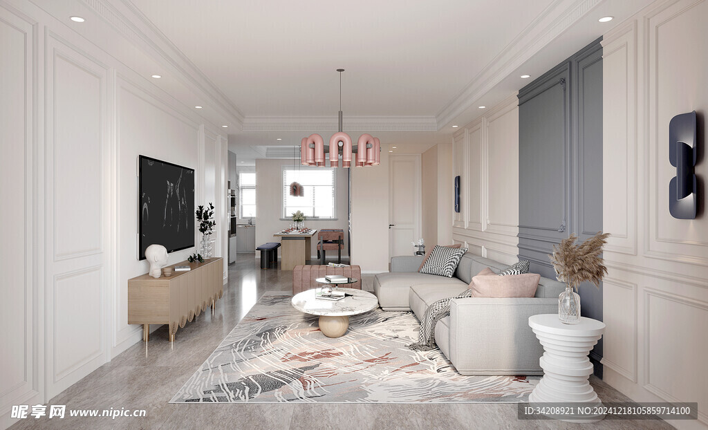 现代简约高级感新中式复古风客厅